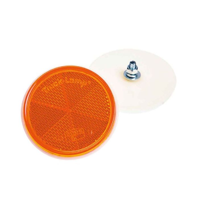 2 PIECE METAL AMBER FLANGE REFLECTORS 76MM