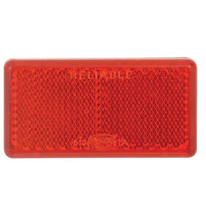 2 PIECE REFLECTOR RED RECTANGLE SELF ADHESIVE